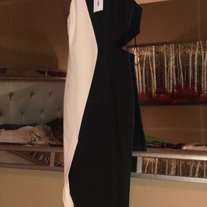 BLACK AND WHITE CUT OUT DRESS